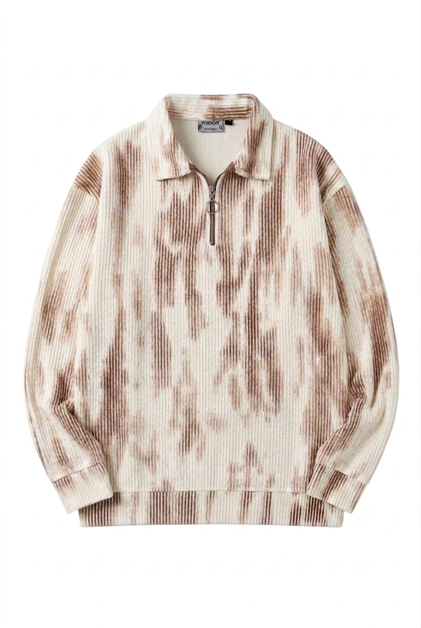 Ty Embroidered Half-Zip â€” White